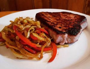 Tuna Steak and Japanese Cabbage